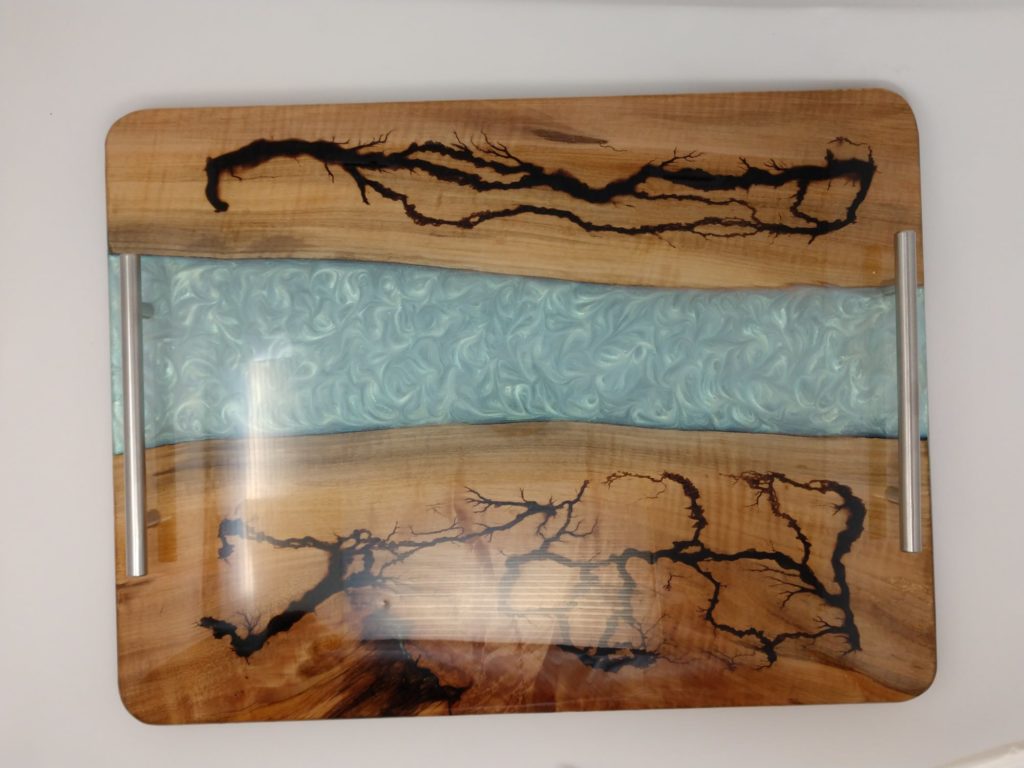 Tray with Turquoise Swirls
