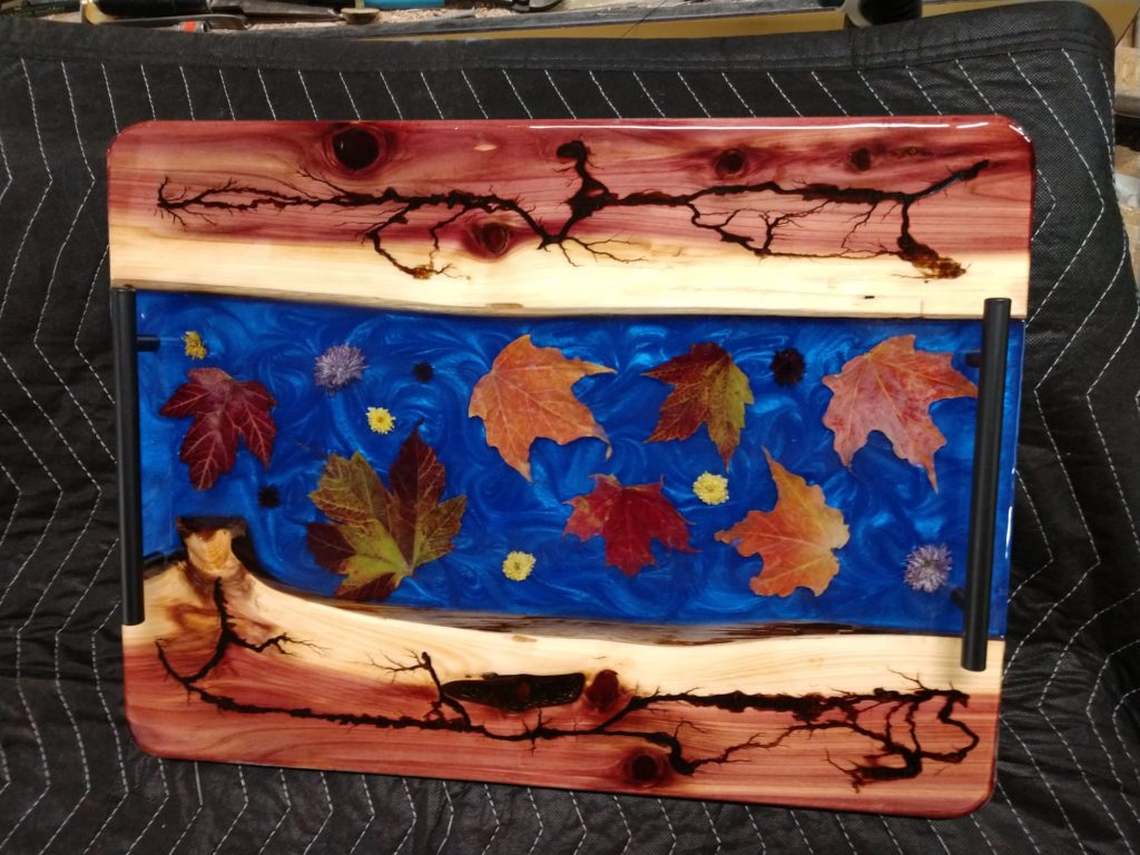 Tray with Colorful Leaves