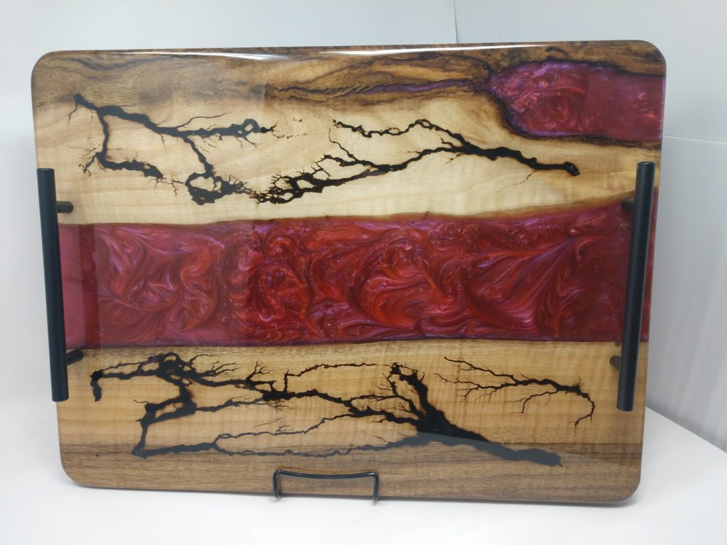 Tray with Red Metallic