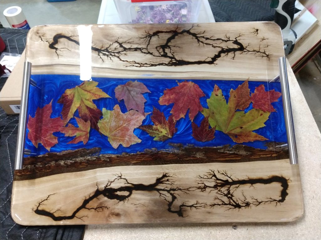 Tray with Colorful Leaves