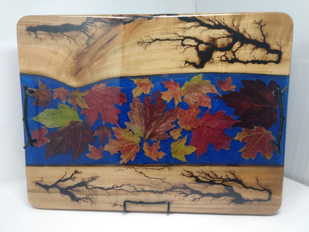 Tray with Colorful Leaves